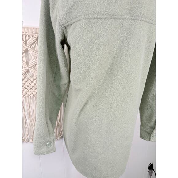 Joie Teddy Jacket Womens Small Sage Green Fleece Shacket - Picture 7 of 8